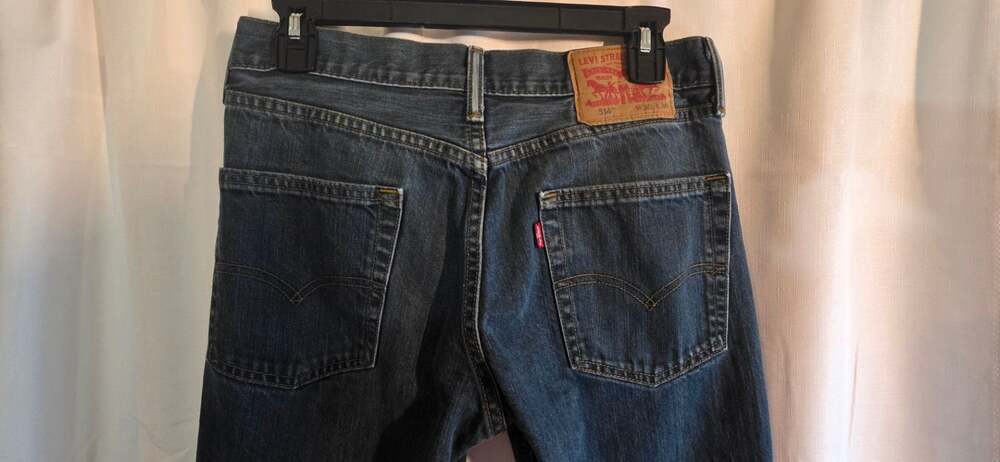 Levi's 514 Straight Leg Mens Dark Wash Denim Jeans W30 L30 - Picture 3 of 7